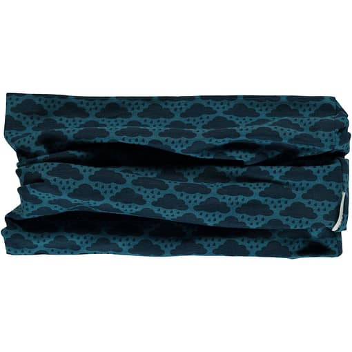 Maxomorra mono blue cloud organic cotton tube scarf 1