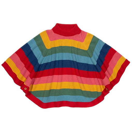 Rainbow poncho in organic cotton knit by Kite (Age 3-5 110cm) 3