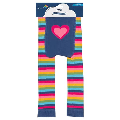 Kite heart stripy knit leggings