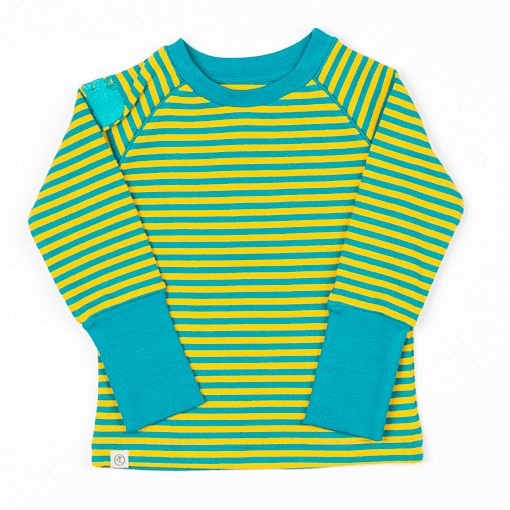 Alba stripy top in green yellow stripes