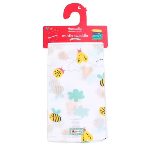 Piccalilly muslin organic cotton Bumblebee