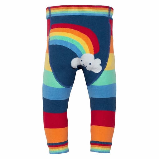 Rainbow stripy knit leggings