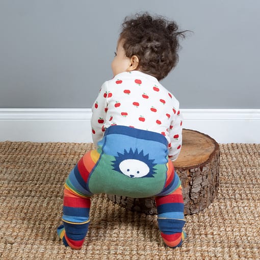 Kite rainbow hedgehog knit leggings in organic cotton 1