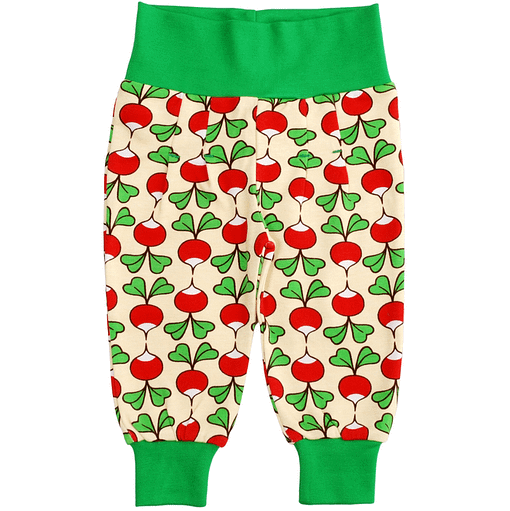 Radishes print by DUNS Sweden - organic cotton baby trousers