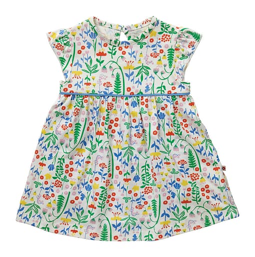 Summer meadow flowers organic cotton baby body dress by Piccalilly