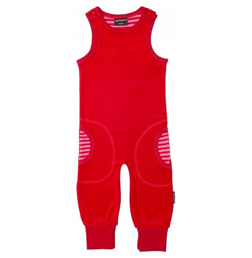 Bright red unisex play clothes by Maxomorra - Swedish designer