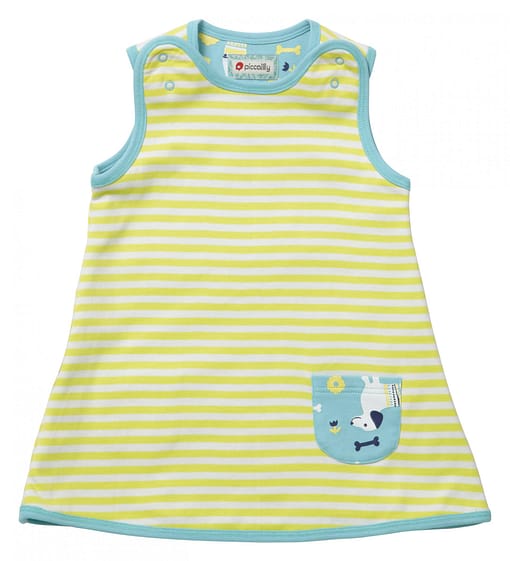 Sausage dog dress by Piccalilly on blue organic cotton - Image 4