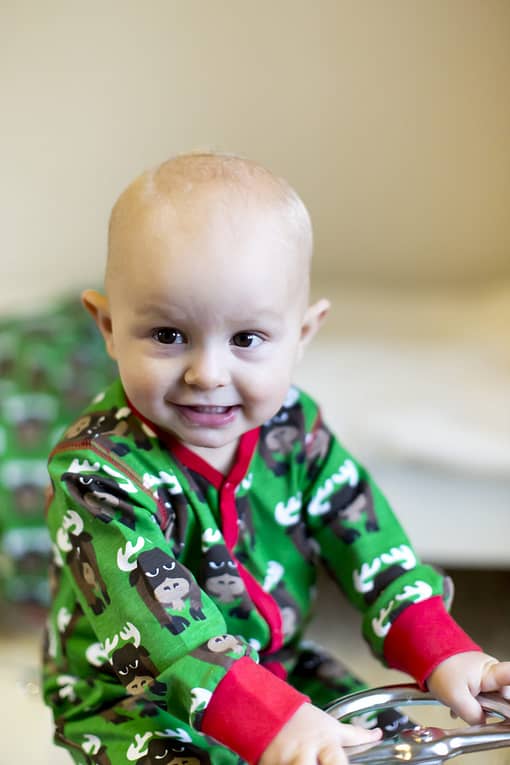 Moose print organic long sleeve zippered romper suit - Maxomorra (74cm 6-9m) - Image 3