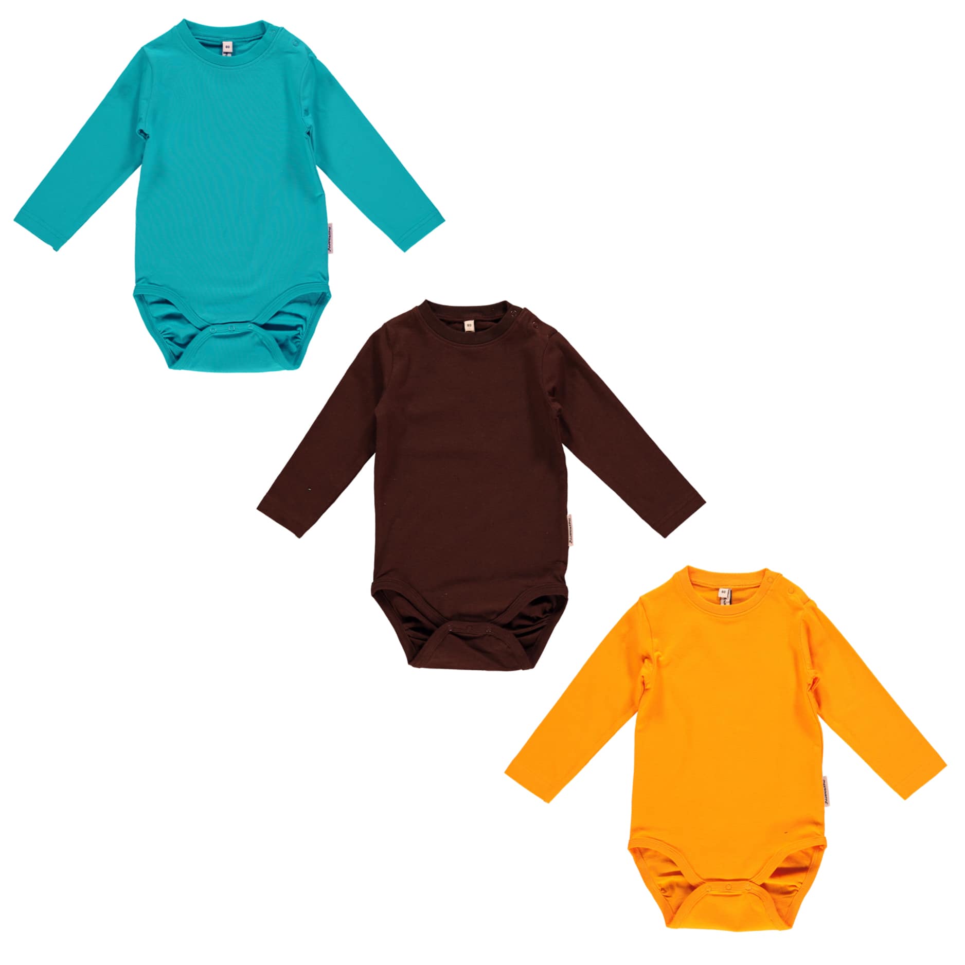 Maxomorra Bright plain unisex long sleeve baby vest