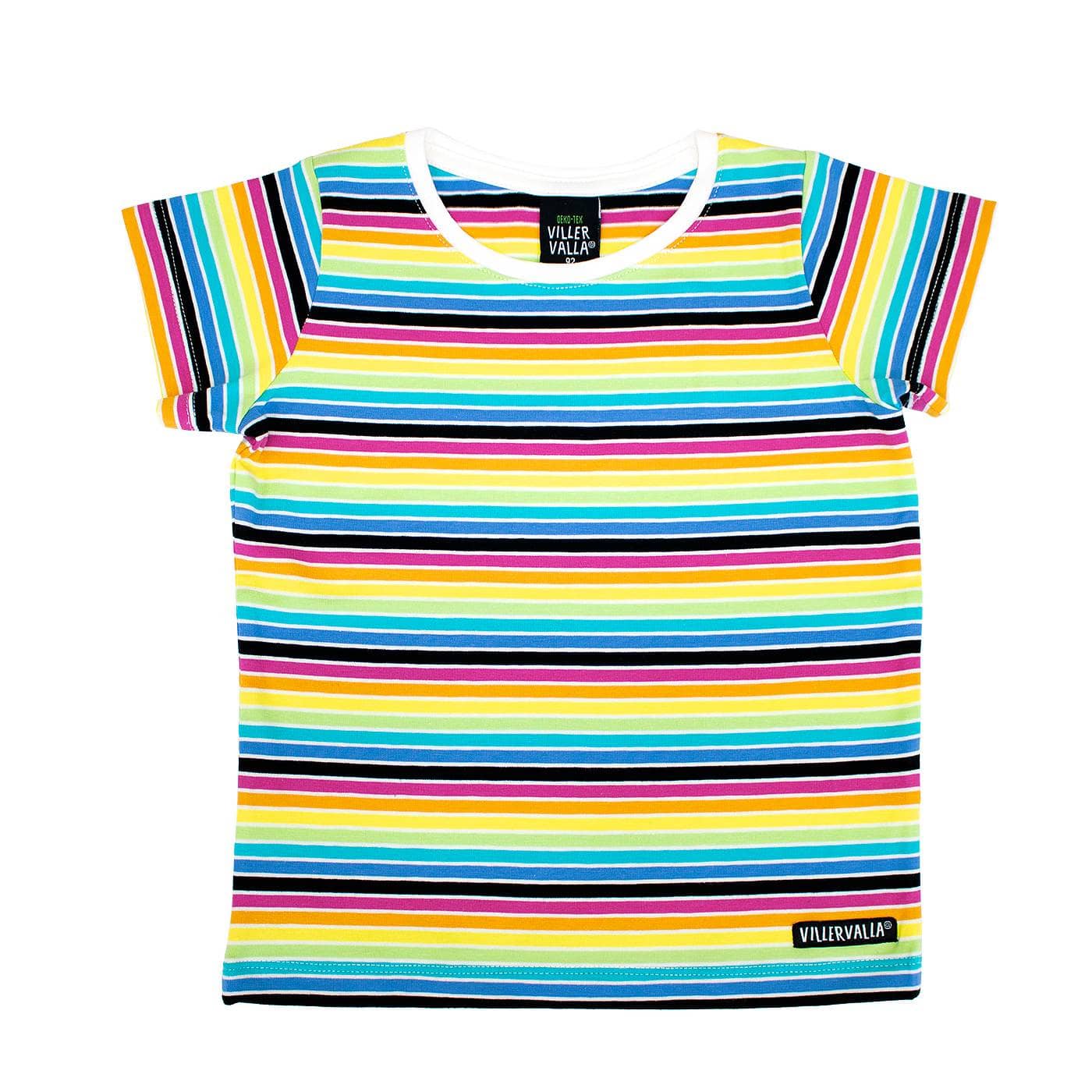 Villervalla rainbow stripe organic cotton t-shirt