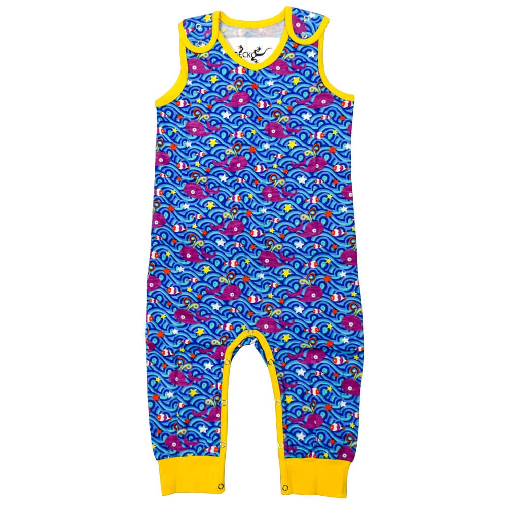 Maxomorra Bright yellow unisex long sleeve baby vest