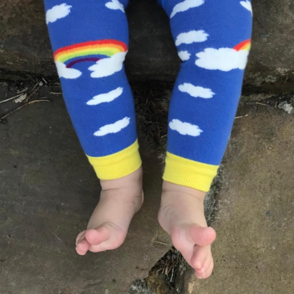 Slugs and Snails rainbow after storm tights Slugs and Snails footless tights