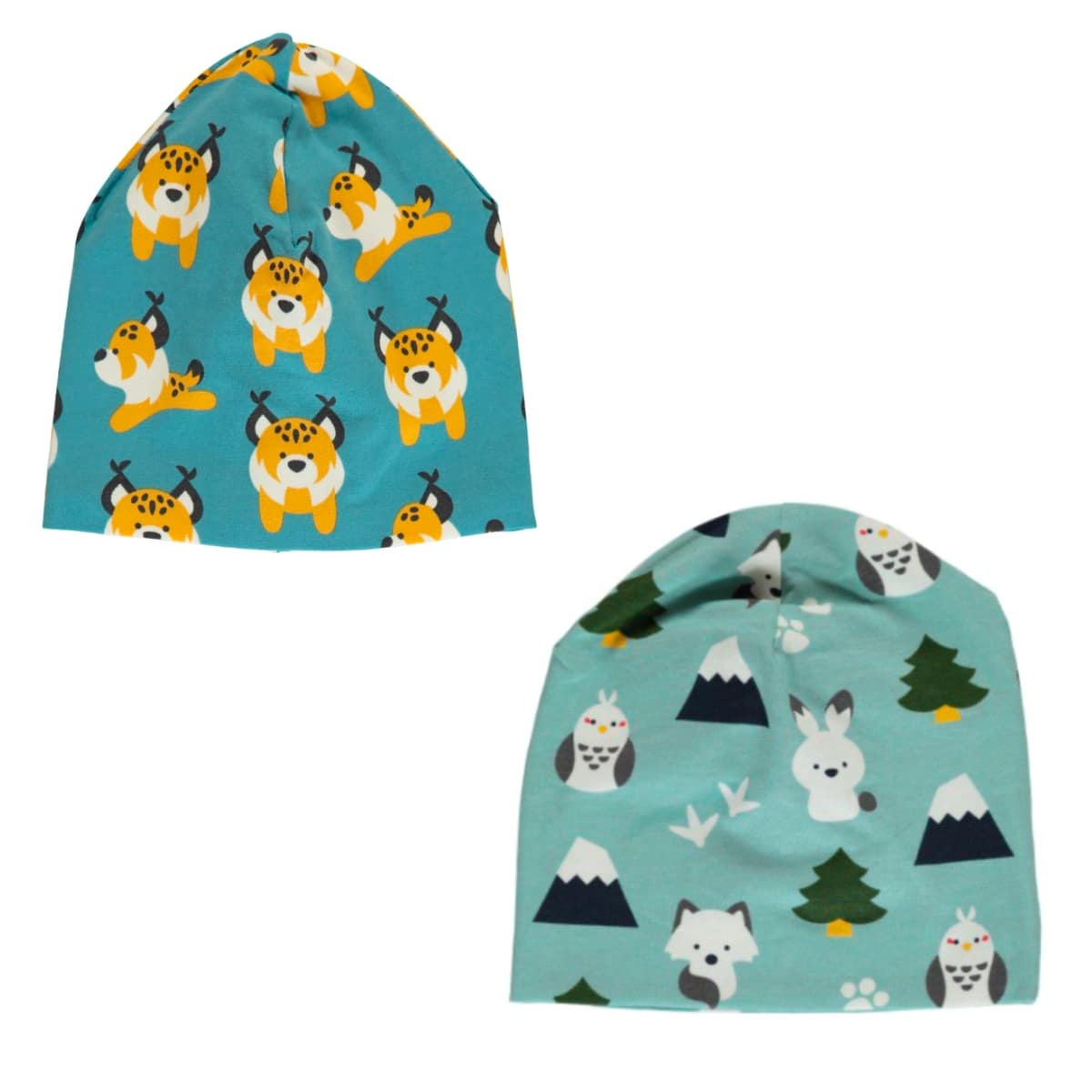 Maxomorra beanie hat organic cotton with velour | Lively Lynx | Winter World (Age under 2 48/50) 1 Maxomorra lynx arctic winter world beanie hat