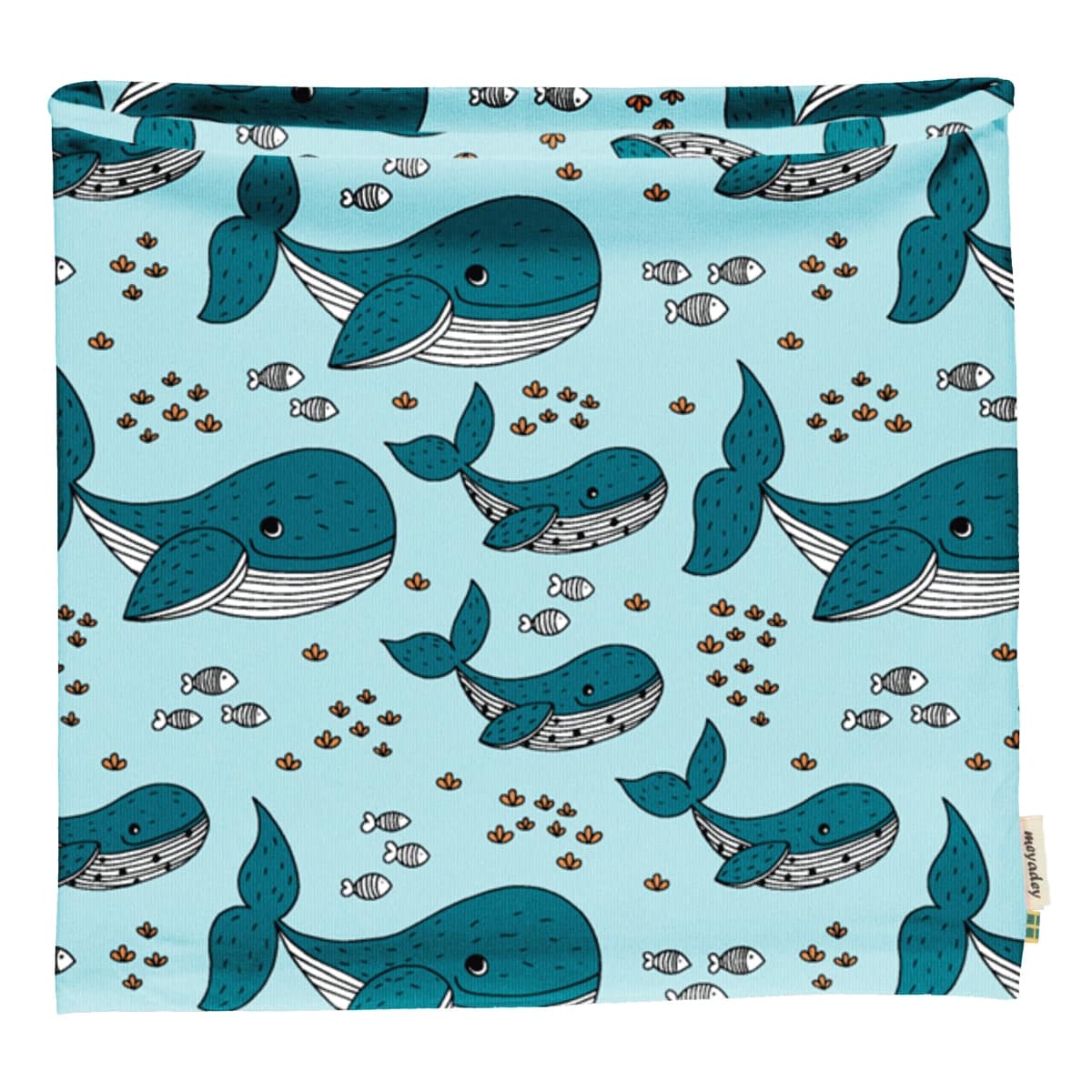 Meyadey Whale waters organic cotton tube scarf 1 Meyadey scarf whales