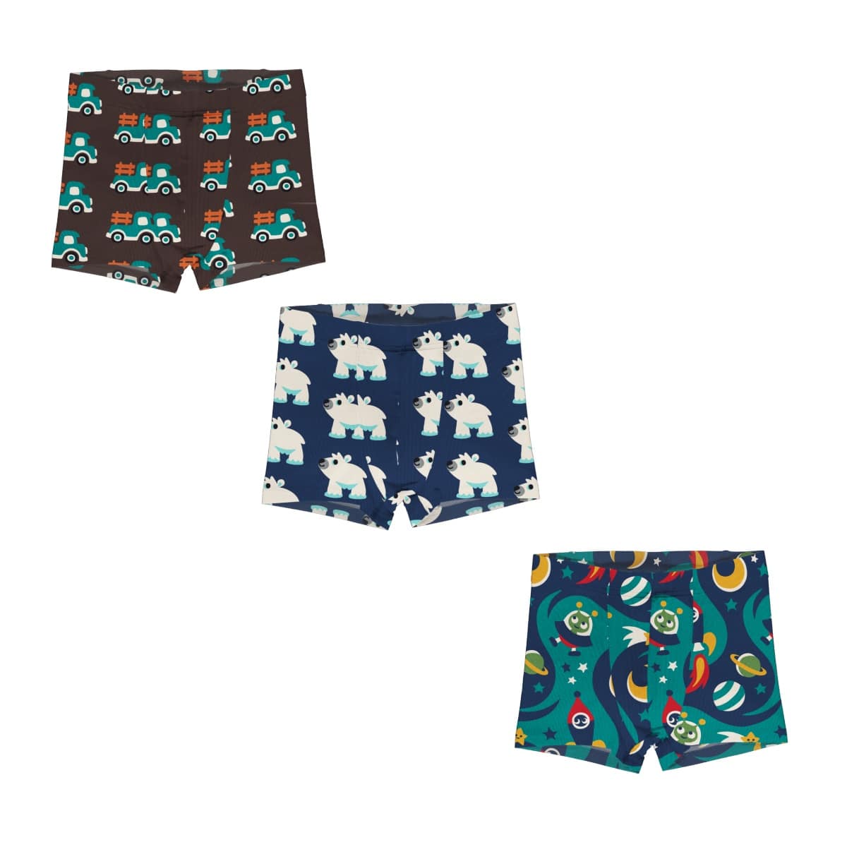 Maxomorra organic cotton boxers | Polar Bear | Space | Farmtruck 1 Maxomorra boxer shorts polar bear space