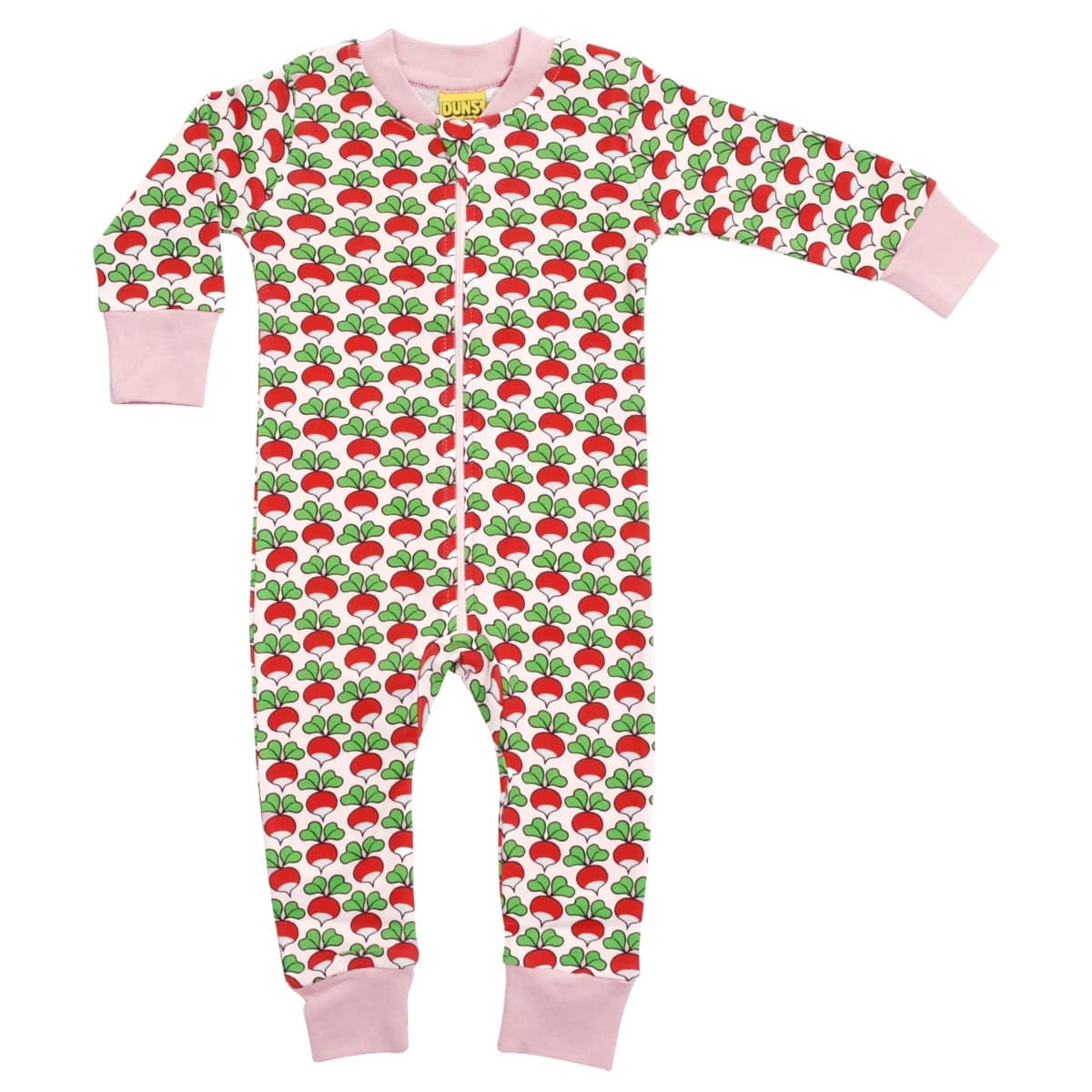 DUNS Sweden zipsuit - blushing bride pink radishes | Age 3-4 1 DUNS Sweden zipsuit - radishes