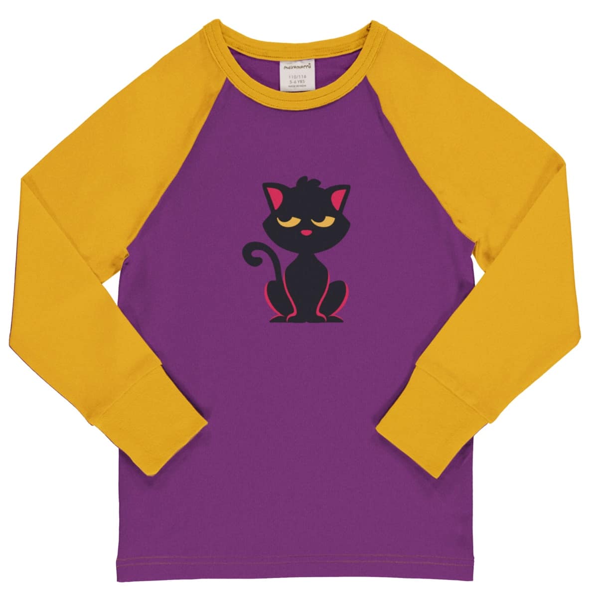 Maxomorra Black Cat organic cotton top 1 Maxomorra top halloween cat
