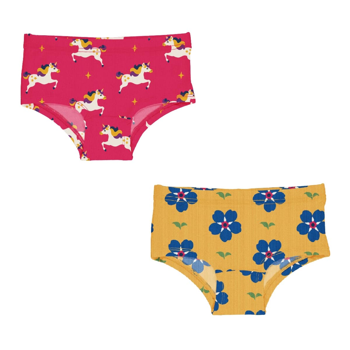 Maxomorra ethical hipster knickers | Yellow Flower | Unicorn star 1 Maxomorra hipsters unicorn and flower