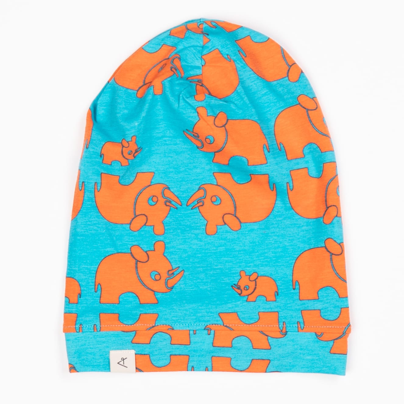 Alba of Denmark pointed hood hat in rhinoceros print | Age 2-4 1 Alba rhino beanie