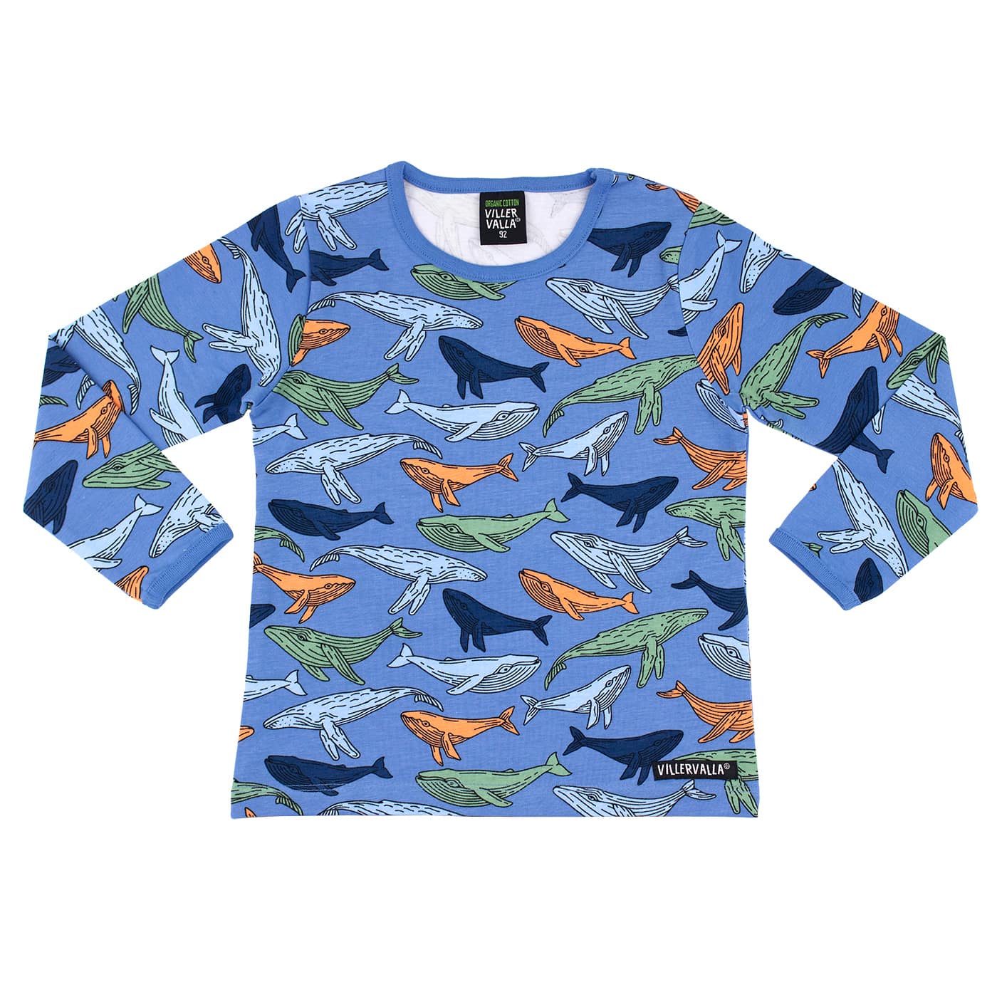 Villervalla whale print top - nautic blue 1 Villervalla top blue whales