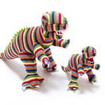 Pebble & Best Years 2 Best years t-rex knitted rattle - stripy