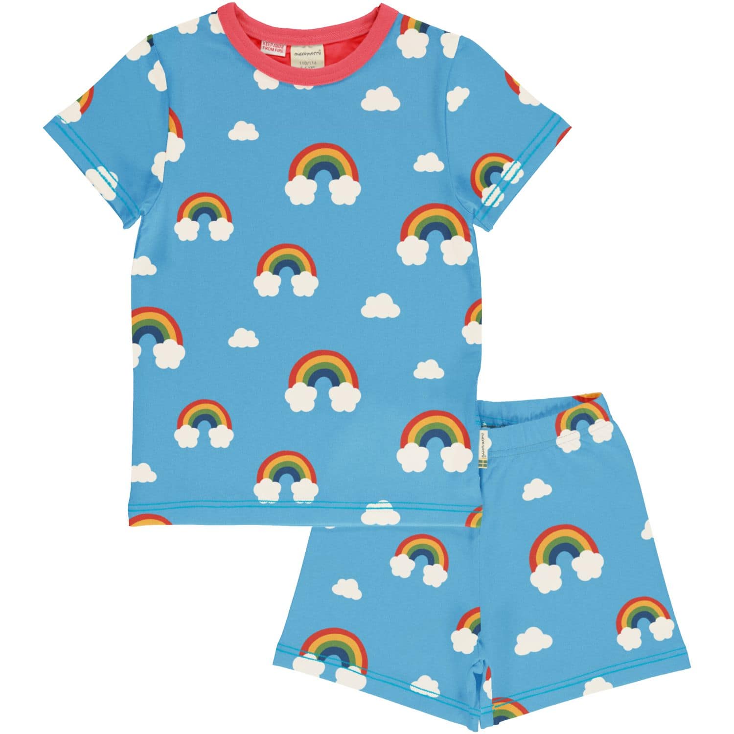 Maxomorra short pyjamas blue rainbow | Various Ages 3 4 5 6 7 8 9 10