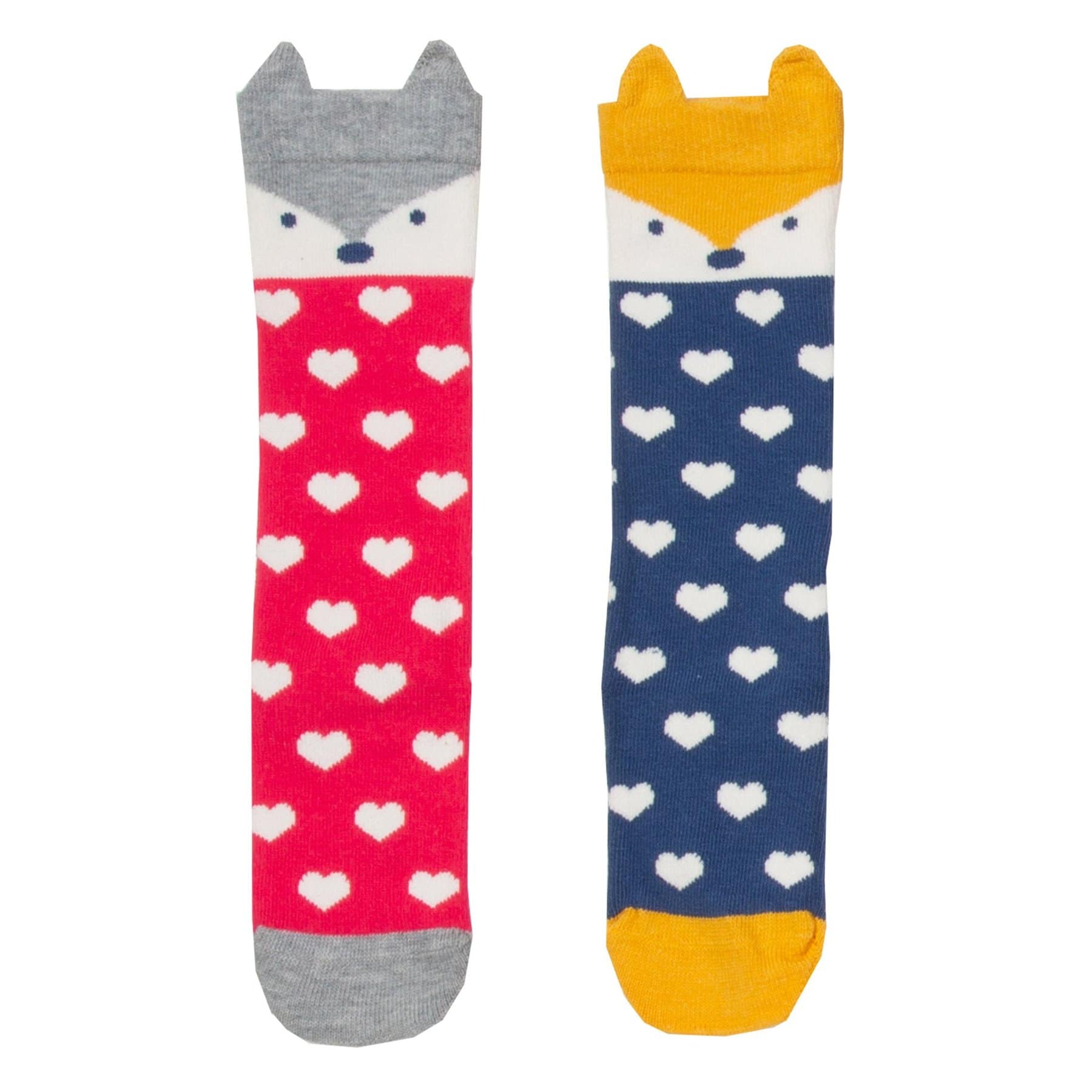 Kite foxy heart knee high socks organic cotton - 2 pack 1 Kite knee length foxy socks