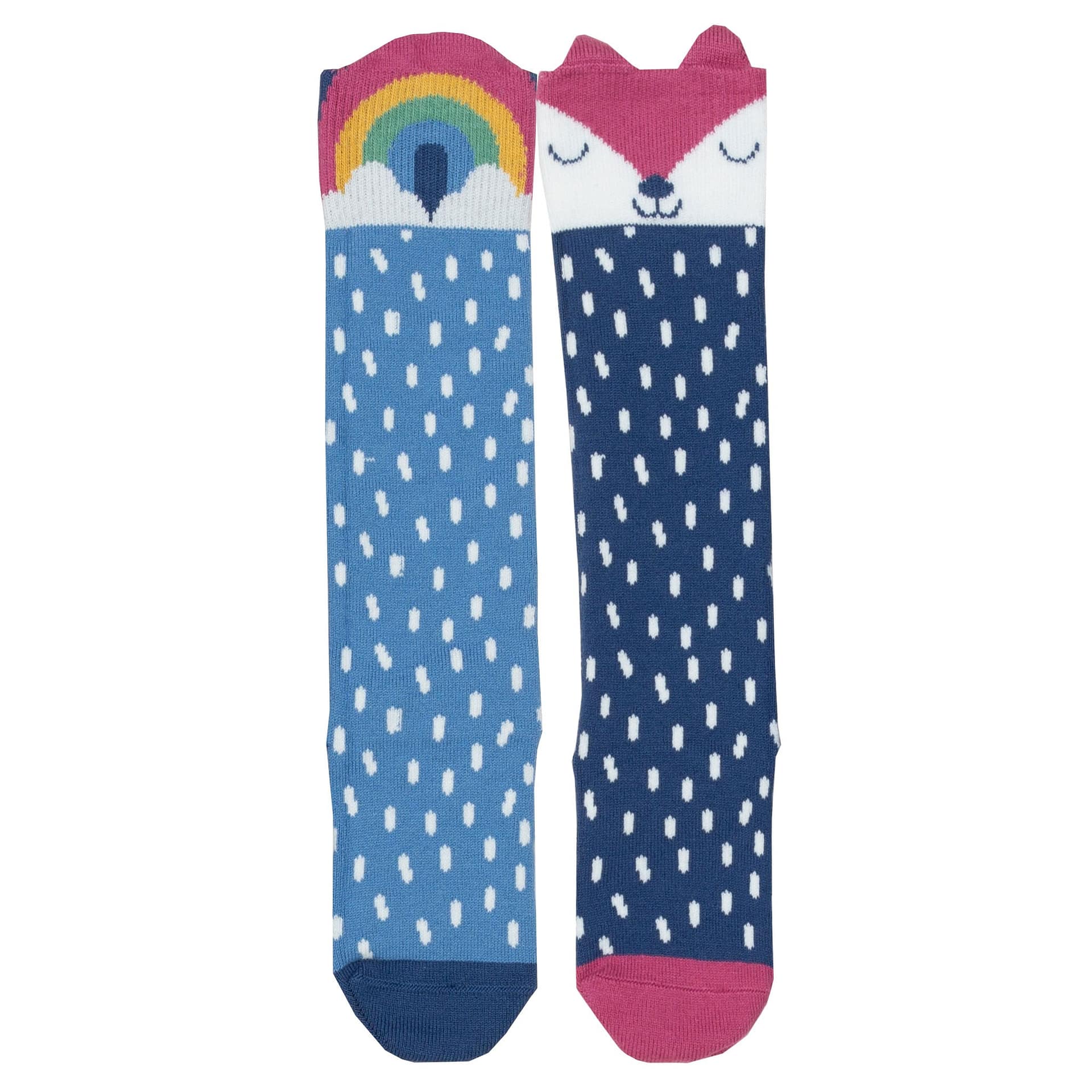 Kite foxy rainbow knee high socks organic cotton - 2 pack 1 Kite knee high socks foxy rainbow