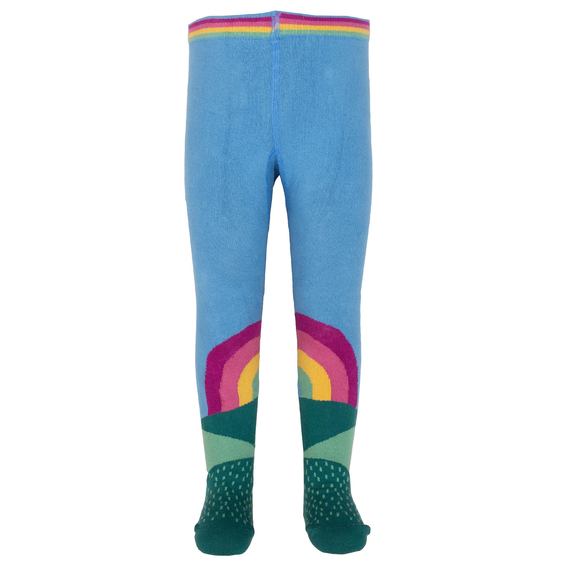 Kite rainbow fields knit tights in organic cotton 1 Kite organic tights rainbow field