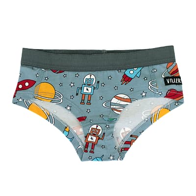 Home to rainbow bright organic ethical children's clothes 4 Villervalla knickers space cement