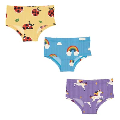 Home to rainbow bright organic ethical children's clothes 7 Maxomorra hipster briefs